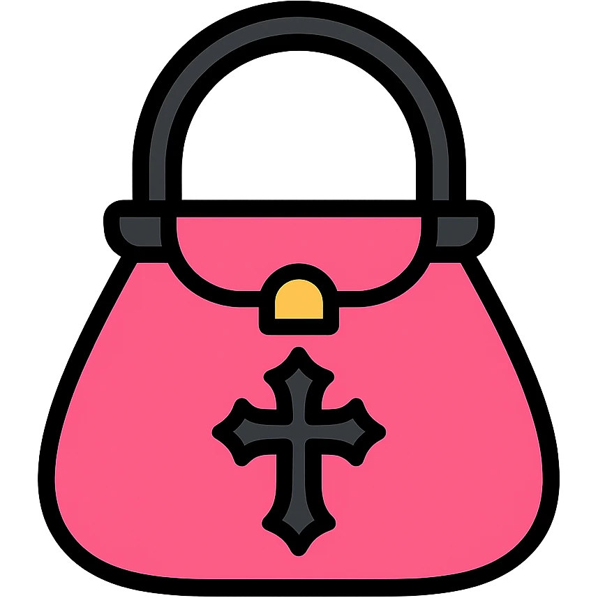 pink and black gothic purse icon emoji