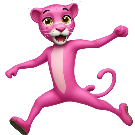 Pink panther jump emoji