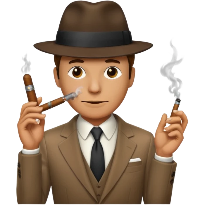 a spy smoking a cigar emoji