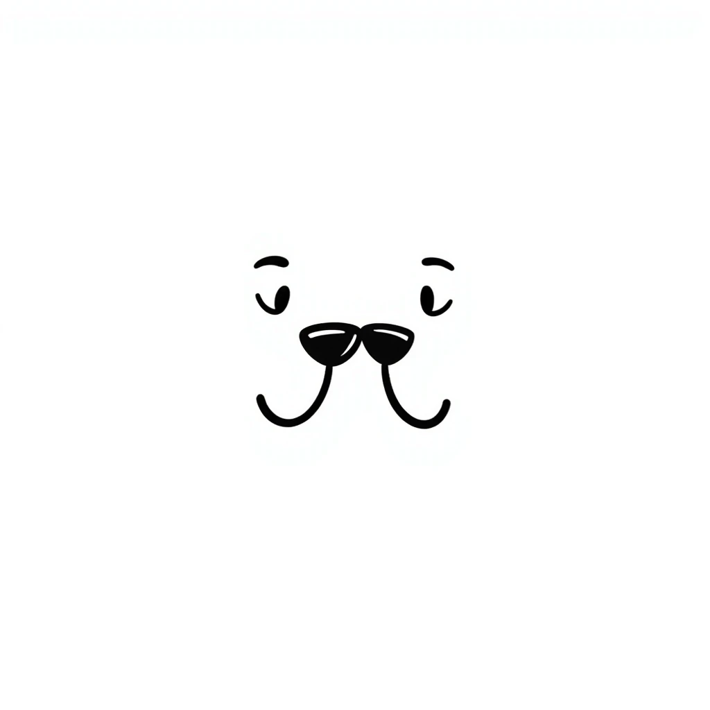 sketch of two noses bumping, hand-drawn emoji