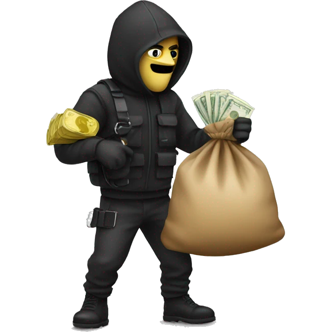 Robber with money bag emoji