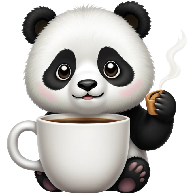 Panda drinking karak chai emoji