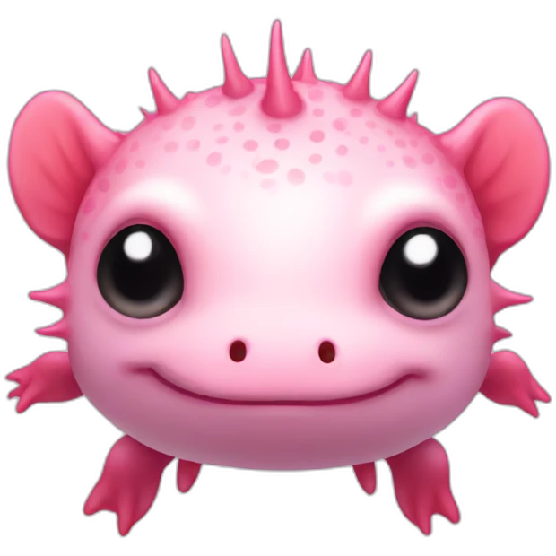 Pink axolotl cute face emoji
