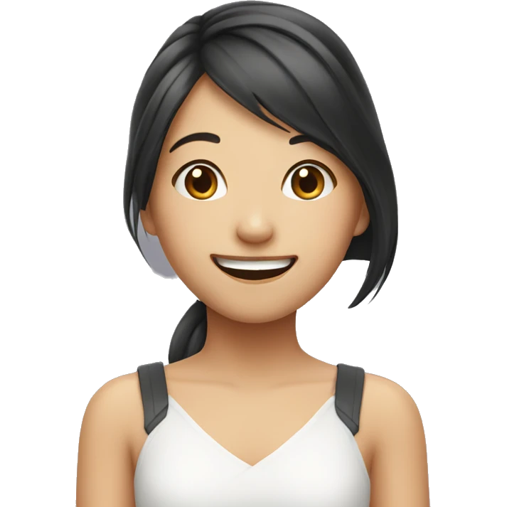 Asian cute girl smiling  emoji