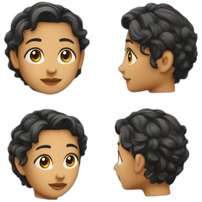 avatar feminina cacheada corpo inteiro emoji