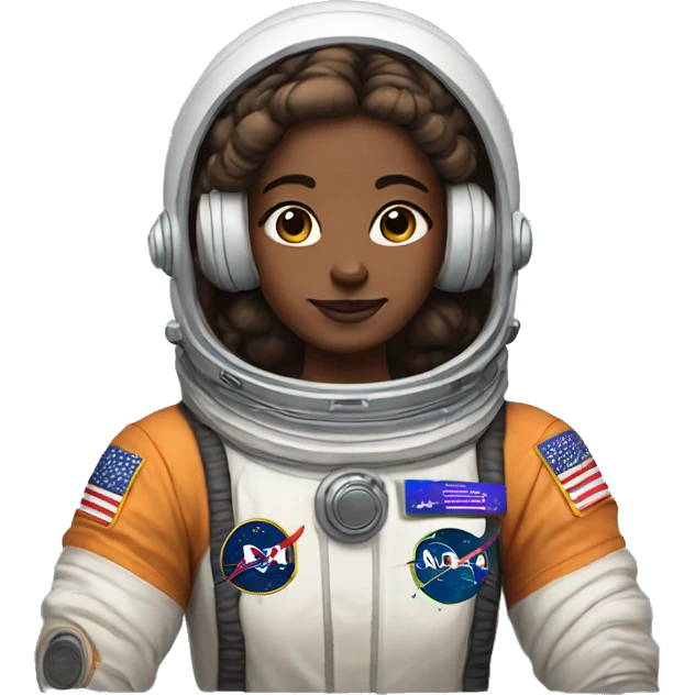 Astronaut girl with brown space buns emoji