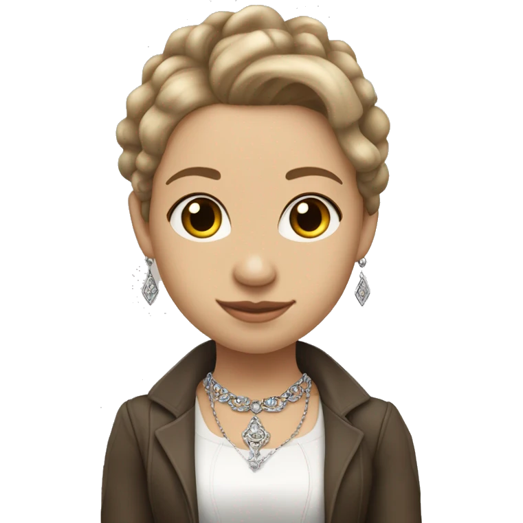 very pale 23 year old with straight light brown hair who works at an insurance firm as an administrator wearing silver jewelry and has tattoos and lives in tennessee and looks like queen victoria a little and used togo to music festivals emoji