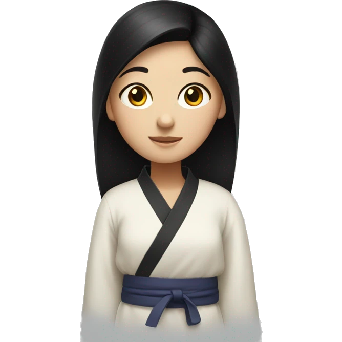 girl with black hair wearing a dobok emoji