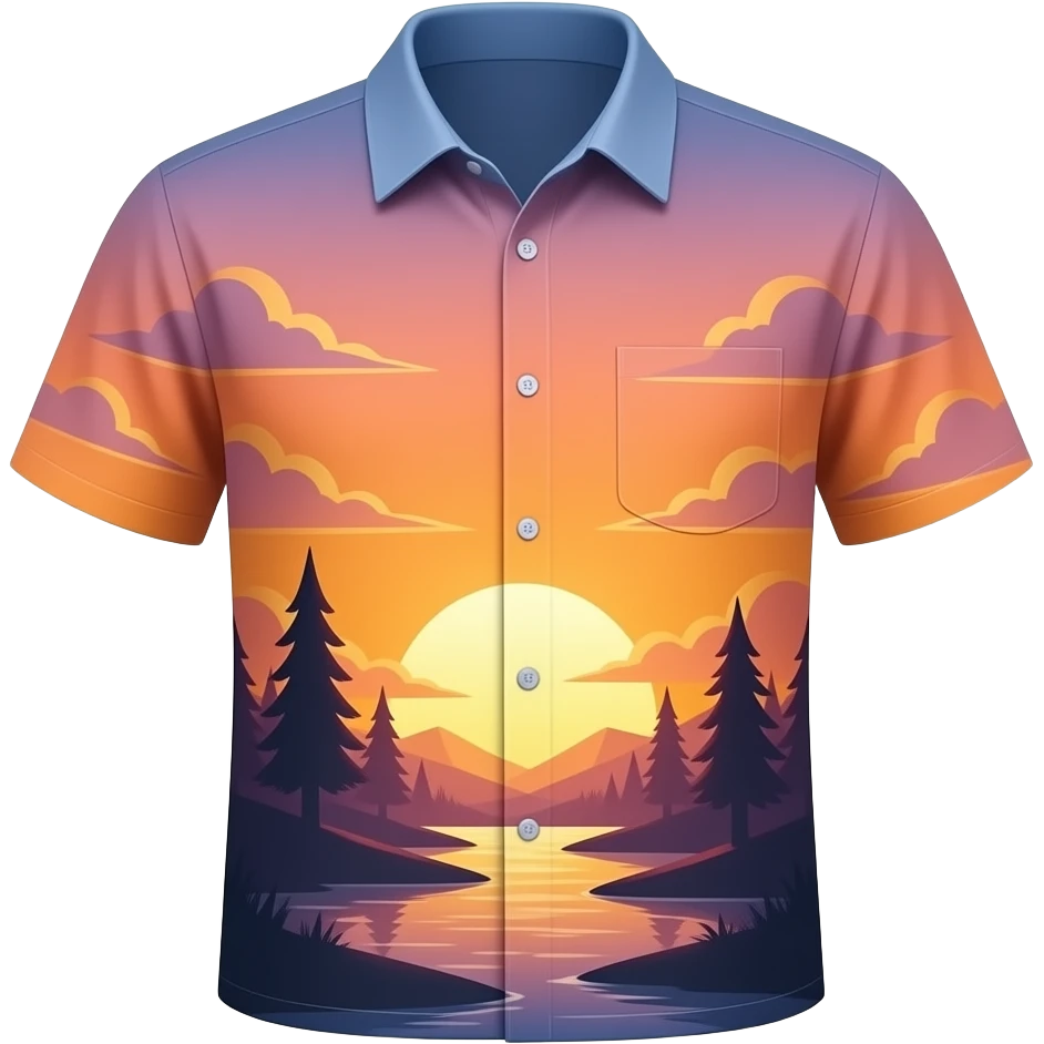 Shirt with sunset landscape design emoji