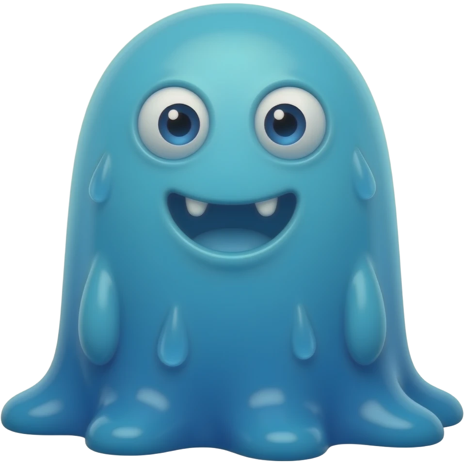 Blue jelly monster emoji
