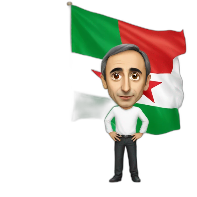 Éric Zemmour avec un drapeau de l'algérie emoji