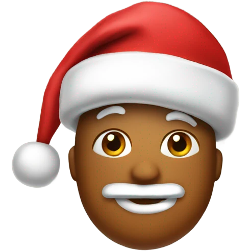 a colon with a santa clause hat emoji