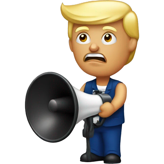 trump holds loudspeaker emoji
