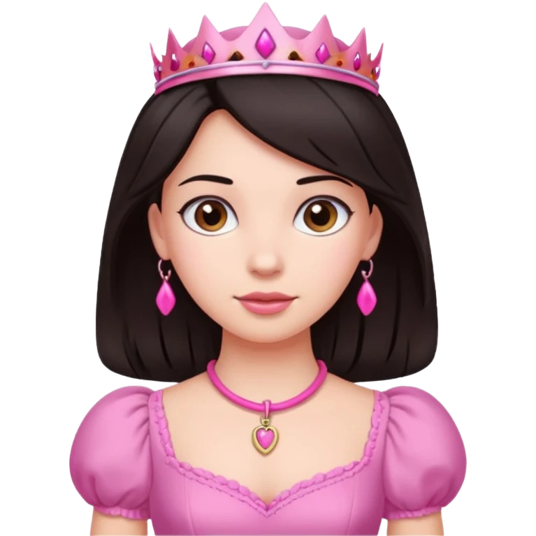 Princess with pink leash, dark hair bdsm emoji