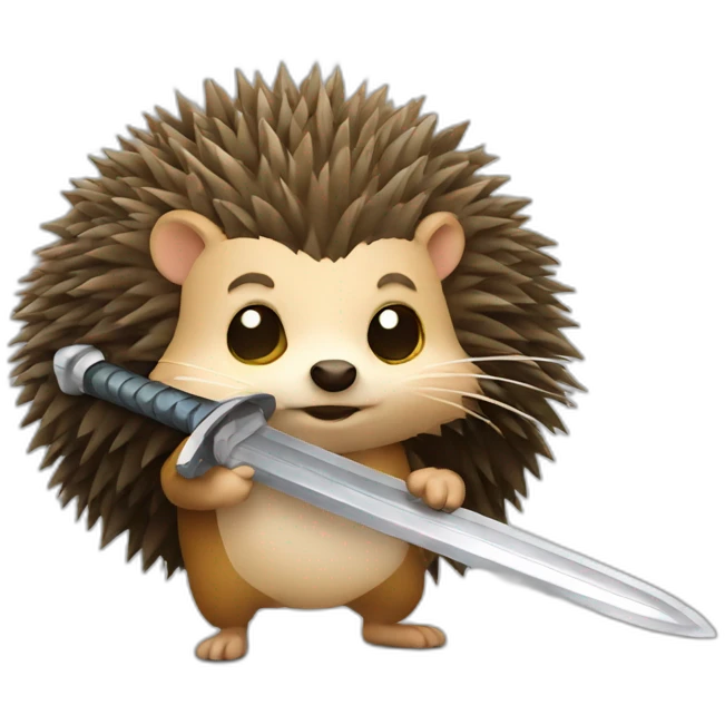 hedgehog with sword emoji