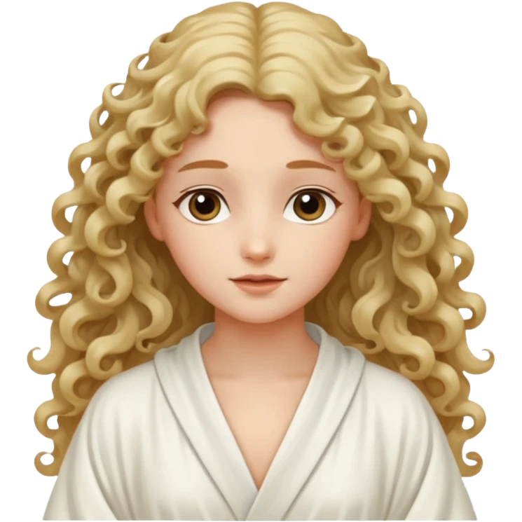 Gentle angel with long curls and cloud background emoji