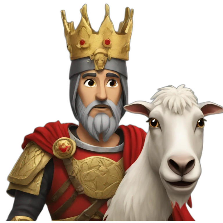 Skanderbeg with his crown with a goat on his crown that he wear emoji