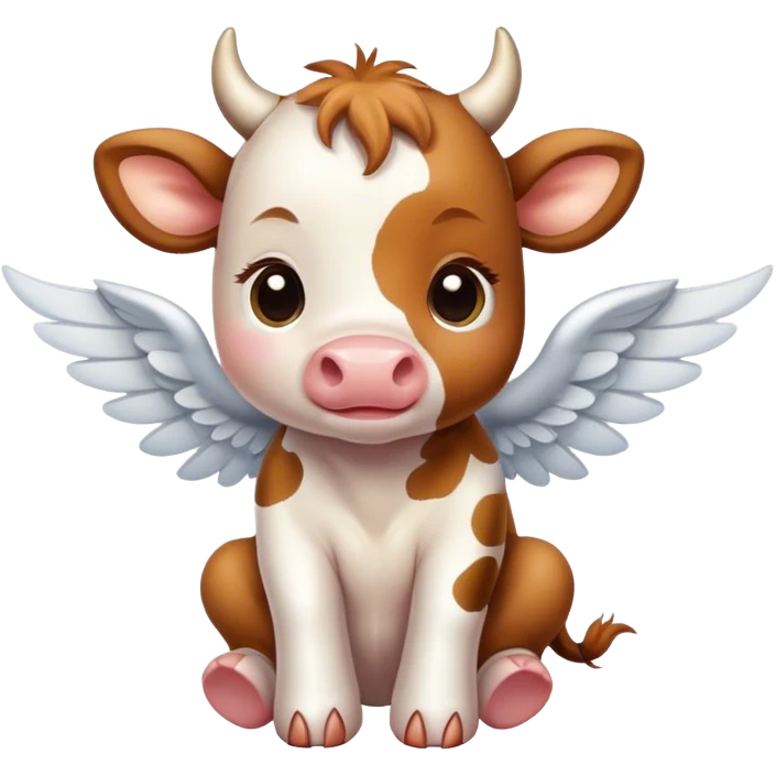 Baby cow with wings  emoji
