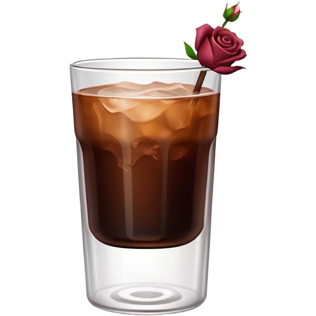 Cold brew coffee with rose mini small size emoji