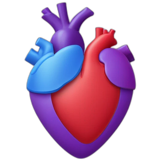 Coeur rouge dans un coeur bleu dans un coeur violet dans un coeur nois emoji