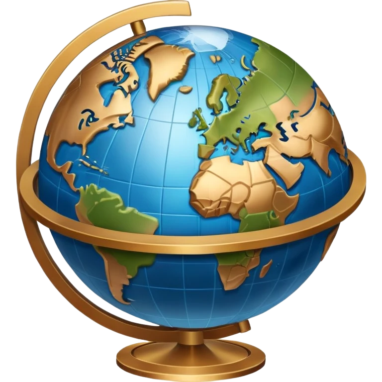 An icon featuring a globe, a compass, and a map, symbolizing geography. The design includes mountain ranges, rivers, and continents, representing the study of Earth’s landscapes and environments. Transparent background highlights the exploration and understanding of the world’s geography. emoji