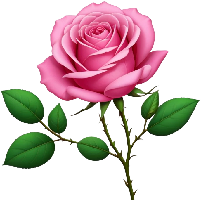 Pink rose with stem emoji