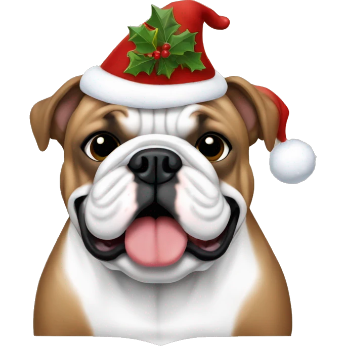 English bulldog Christmas  emoji