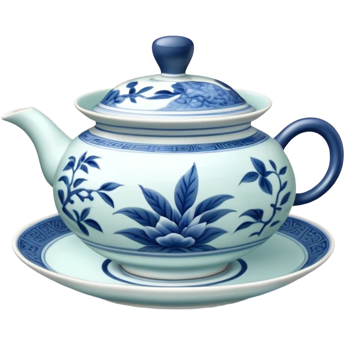blue Chinese tea gaiwan  emoji