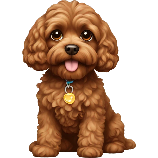 brown cavapoo dog  emoji