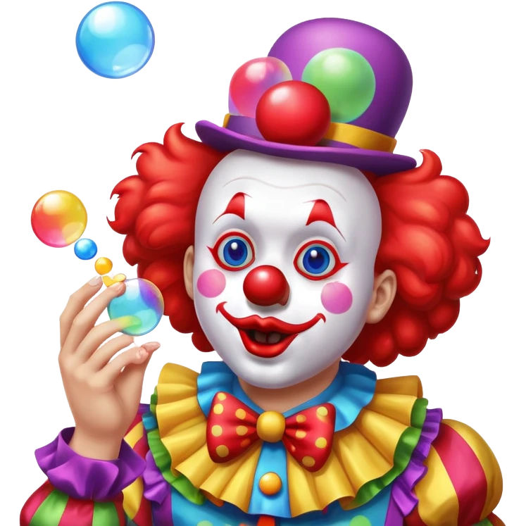 bright clown with soap bubbles emoji