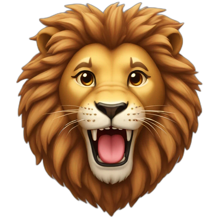 Lion big red heart emoji