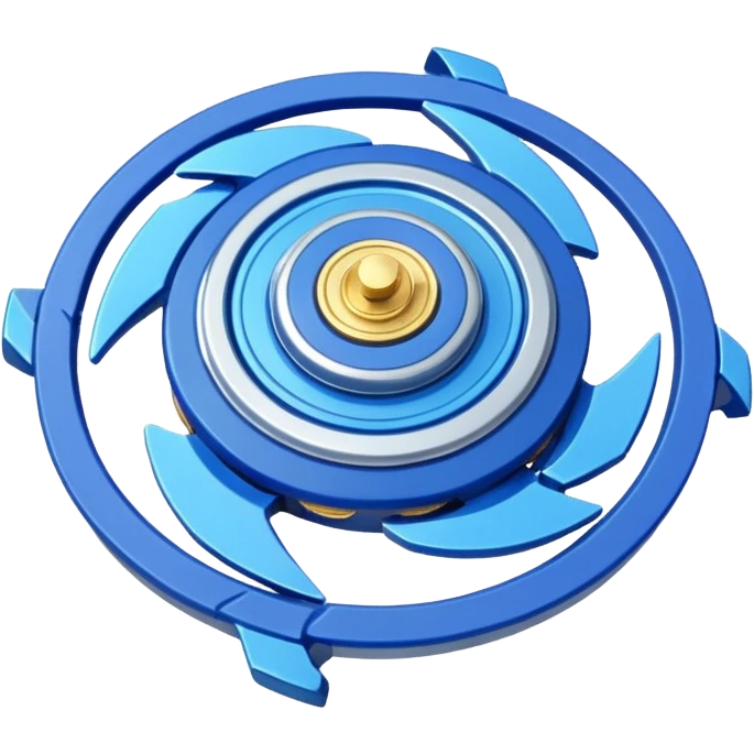 A blue Beyblade with 3 pointed blades like Victory Valtryek emoji