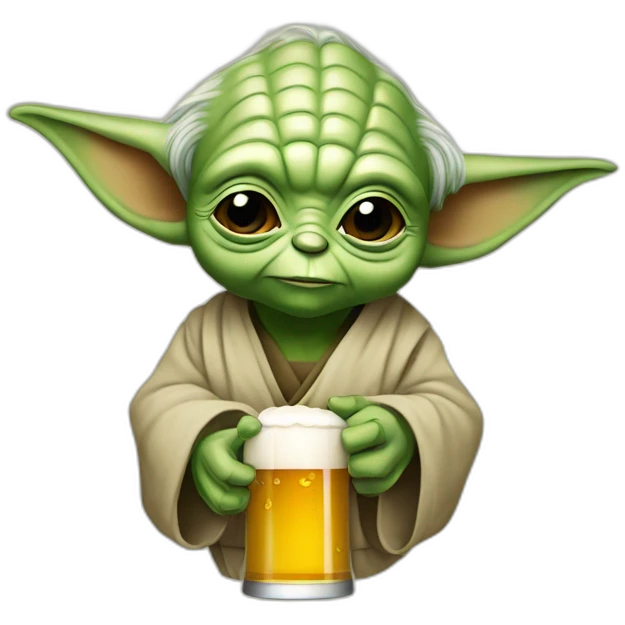 Yoda qui boit une bière emoji
