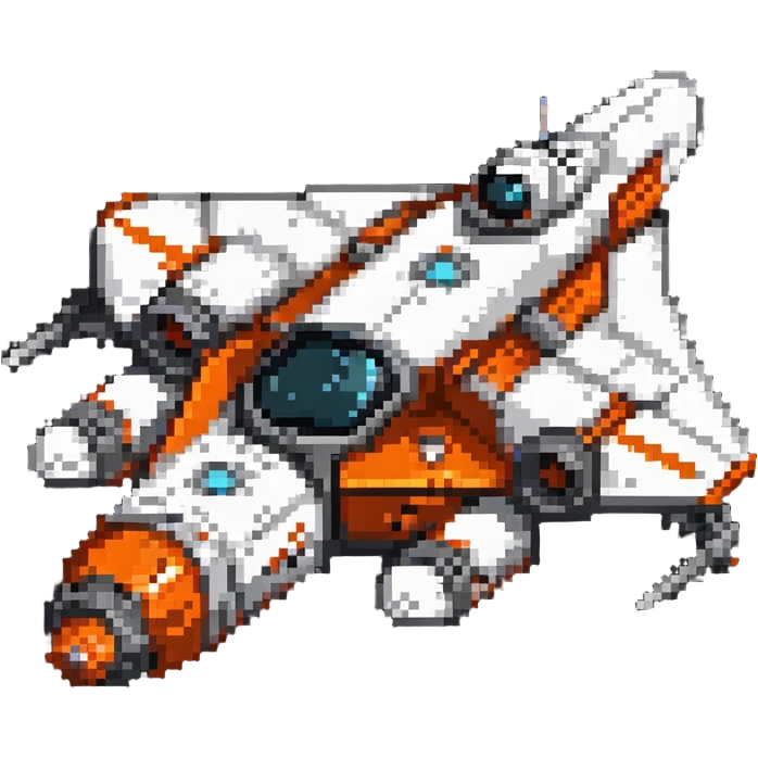 Compact space cruiser with orange accents emoji