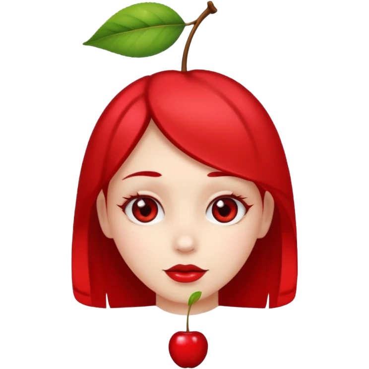 girl with one cherry on her head emoji