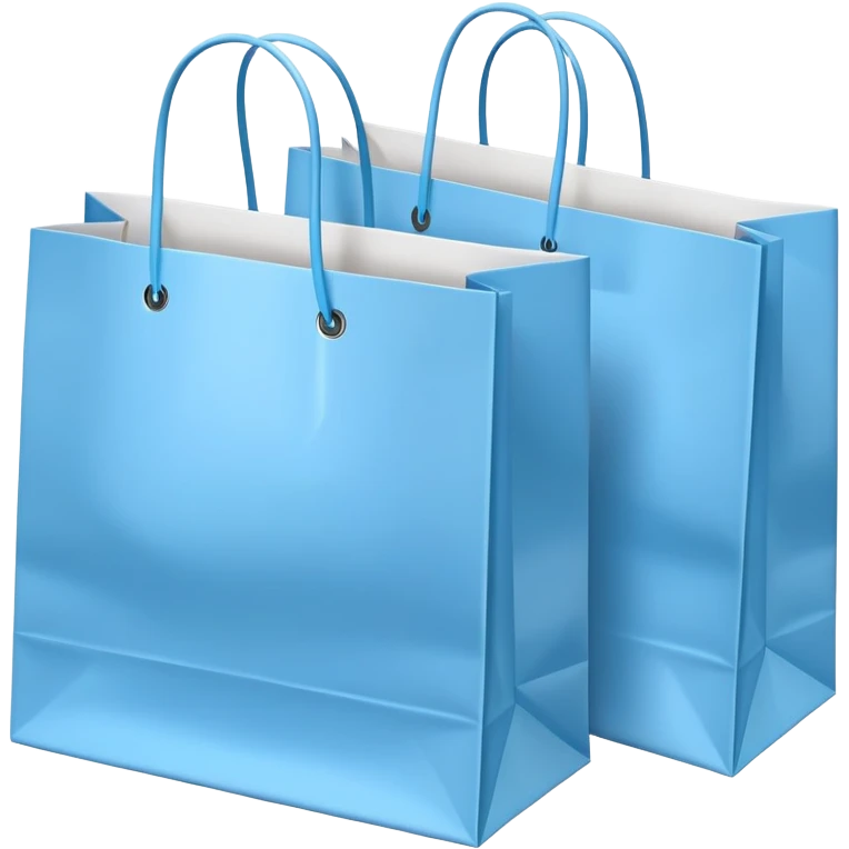 Bundle of Light blue shopping bags emoji