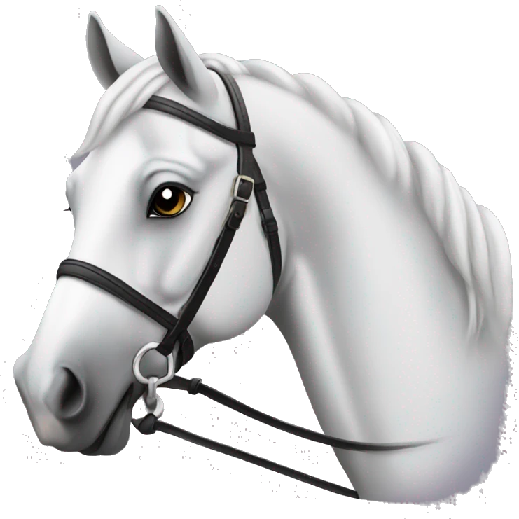 A grey dressage horse emoji