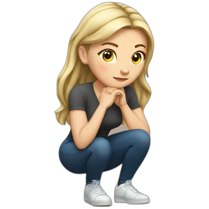 White girl squat emoji