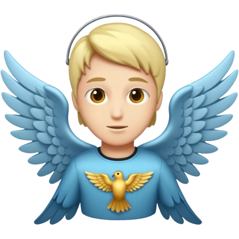 Persona sin pelo con alas volando emoji