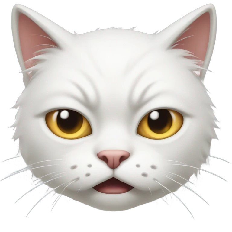 angry white cat emoji