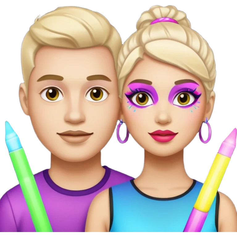 Raver guy and girl emoji