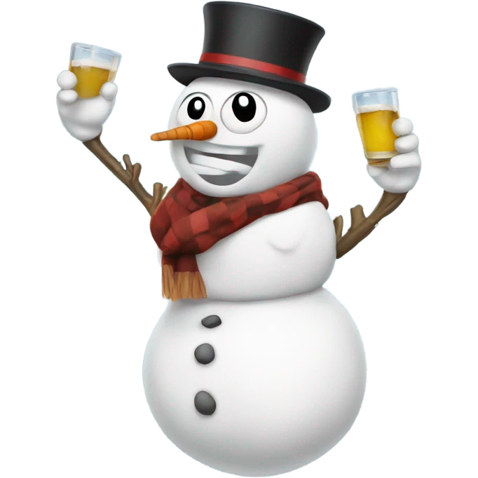 Drunken snowman emoji