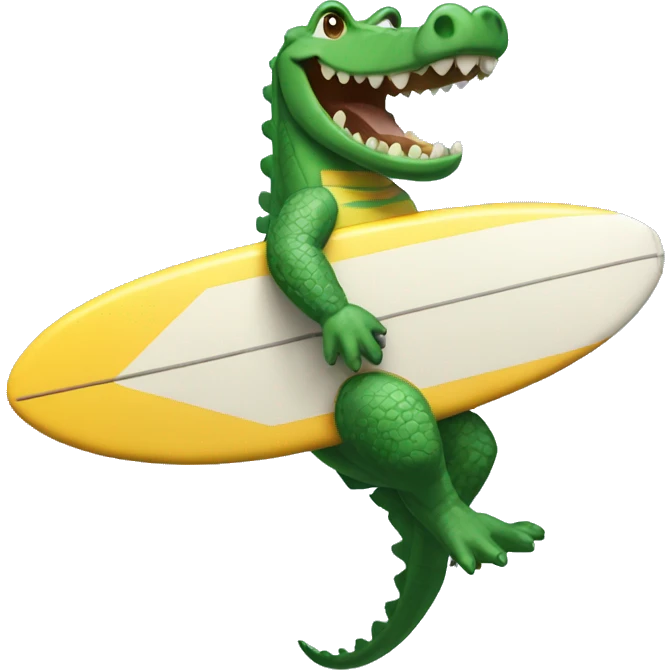 Make a crocodile surf emoji