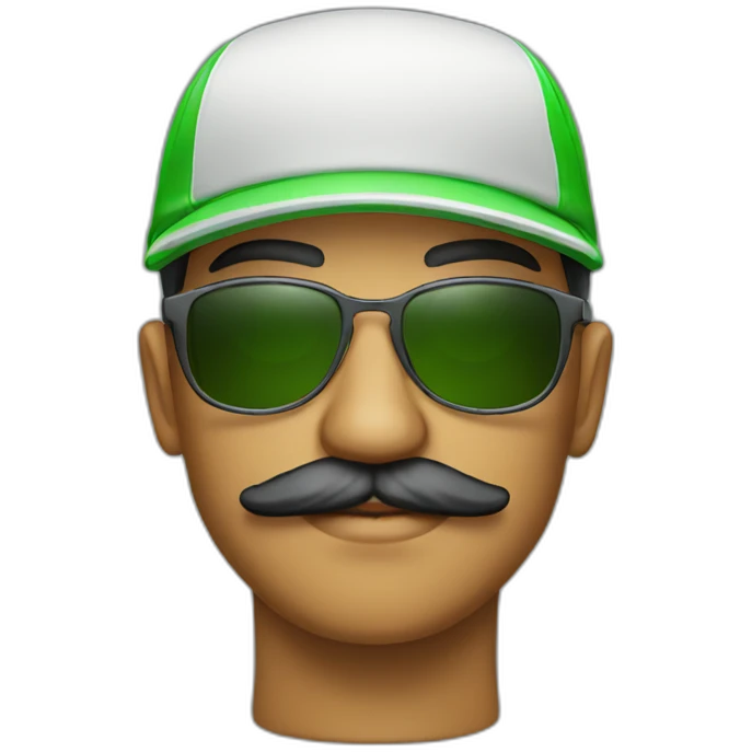 Man with cap and green sunglasses and mustache Colombia  emoji