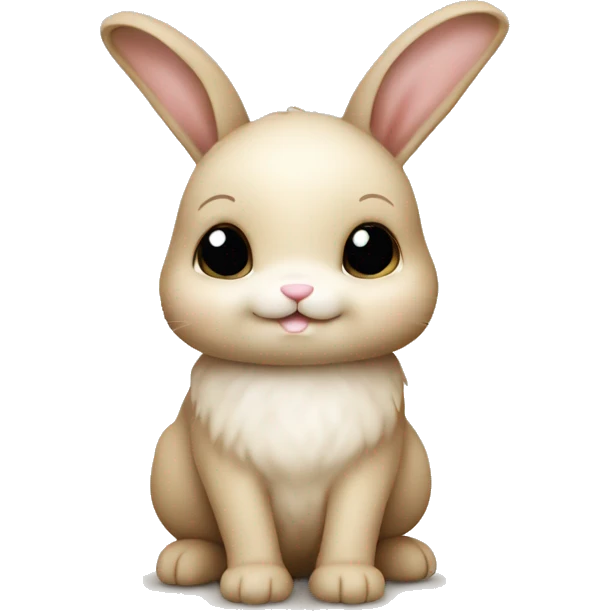 cute small bunny rabbit beige color emoji