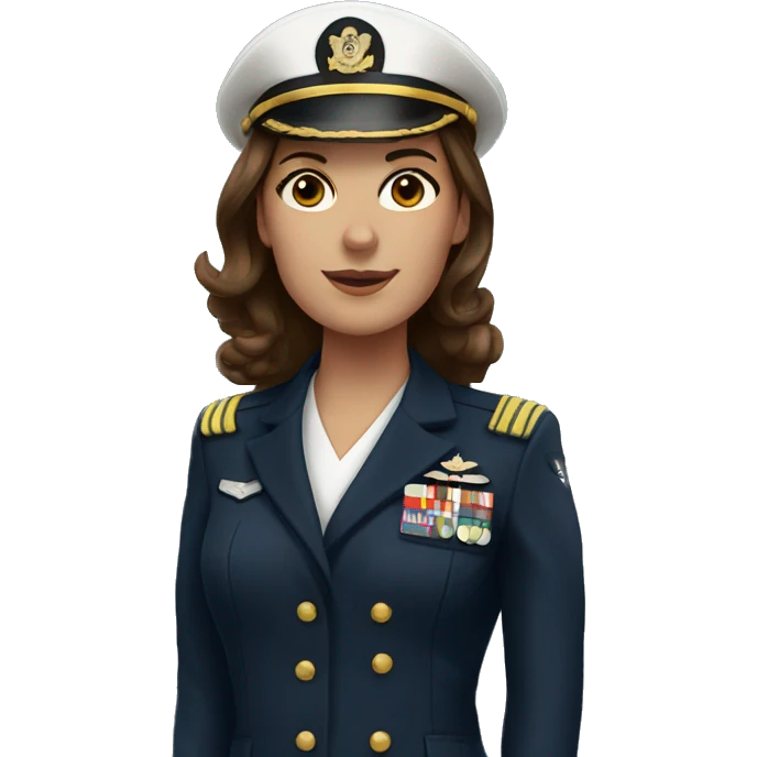 navy officer woman brown hair  emoji