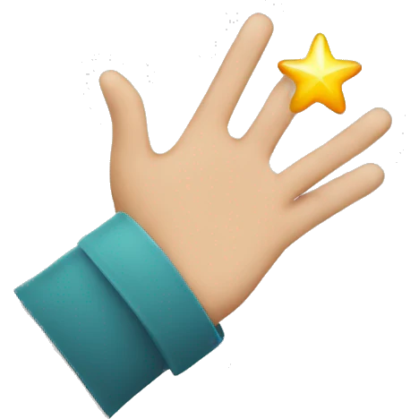 Palma de la mano con estrella emoji