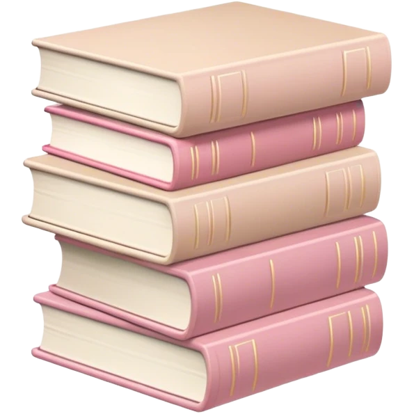aesthetic book stack beige and light pink emoji