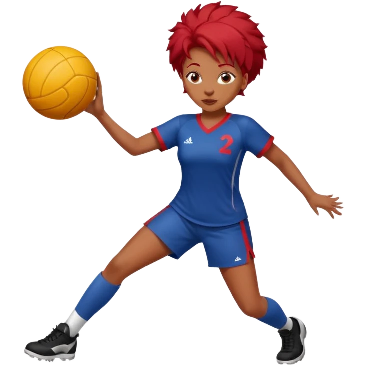 black woman who play ball with red hair emoji