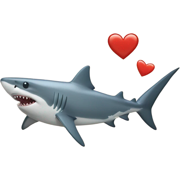 Shark with a heart emoji